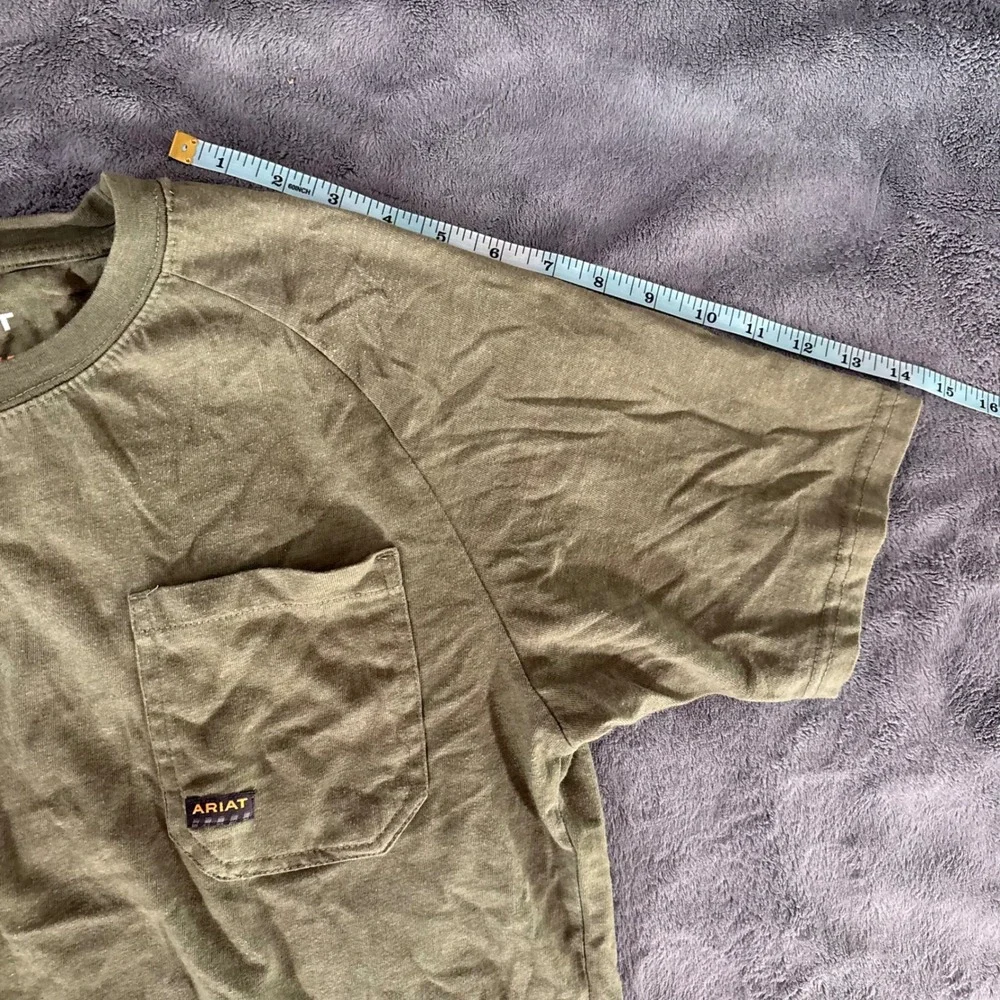 Ariat Rebar Men's Olive Green Pocket T-Shirt Workwear Size‎ Small